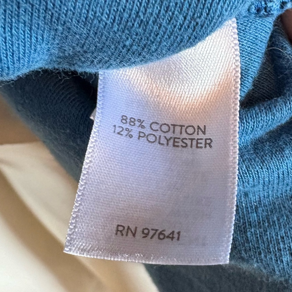 J. Jill Long Sleeve V-Neck Tunic Lightweight Sweater Pockets Blue Cotton Size XL - Picture 3 of 8